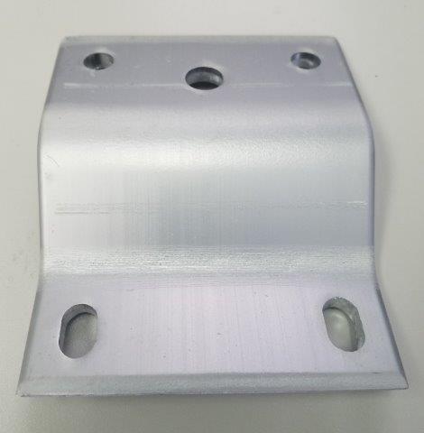 1/4 X 4 X 5" INSIDE CENTER OFFSET SUB RAIL REINFORCING PLATE W/ CLUSTER OF THREE HOLES