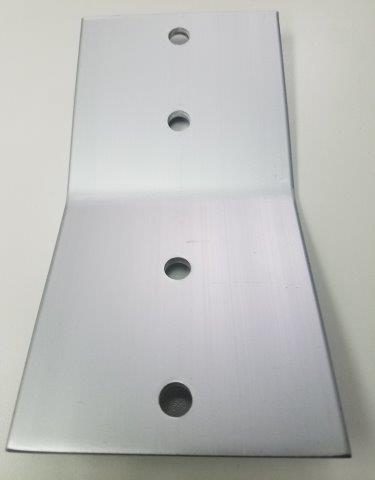 3/16 X 4 X 8" ELBOW PLATE 20 DEGREES (ANODIZED)