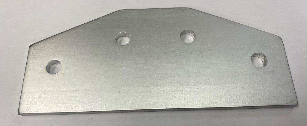 1/4 X 3 X 7" TOP & BOTTOM ELBOW PLATE 45 DEGREES TX-1001 (ANODIZED)