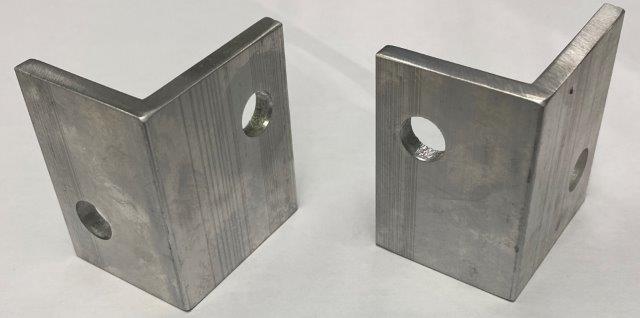 3/16 x 1 3/8 x 1 5/8 x 2" WHEEL STOP MOUNT ANGLE (LEFT AND RIGHT)