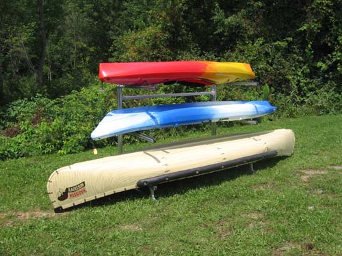 Free Standing Rack for Three Canoes or Kayaks (SUT-3CKR)