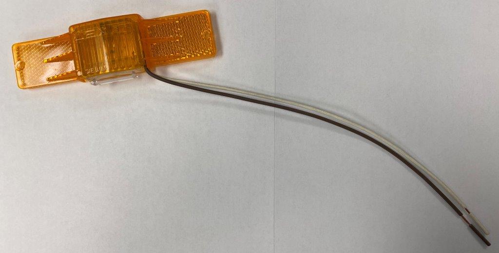 AMBER MARKER CLEARANCE LIGHT WITH REFLECTOR TWO SCREW HOLES
