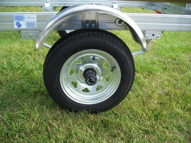 Pair Of 12" Galvanized Wheels And Tires with Larger Fenders