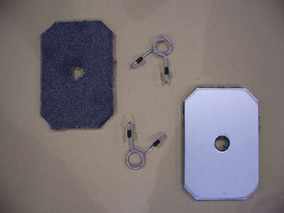 TWO CARPETED COMPRESSION PLATES & TWO GRIP LOCK FASTENERS FOR TIRE RACK